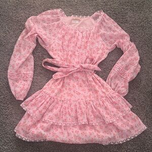 Pink Floral Long Sleeve dress